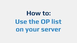 How to Use the OP list on your server [upl. by Anrahc]