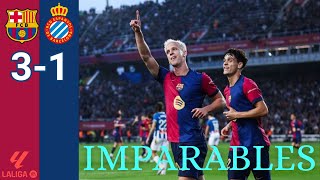 BARCELONA 31 ESPANYOL ¡ DOBLETE de OLMO y sigue la RACHA [upl. by Nirehtak]