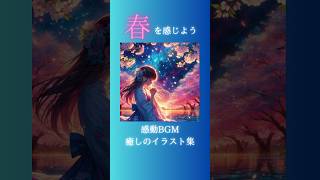 【癒される】満開の桜と感動BGM 春を感じよう ストレス緩和 美しいイラスト集 リラックス 癒し 安らぐ shorts 桜 満開 春 [upl. by Odlamur]