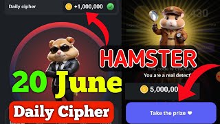 20 June Daily Cipher  Hamster Kombat Daily Cipher Combo Code Today  Claim 100000 Reward [upl. by Assirrec441]