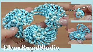 Amazing CROCHET 3D SEA SHELL Decoration with BEADS [upl. by Koah]