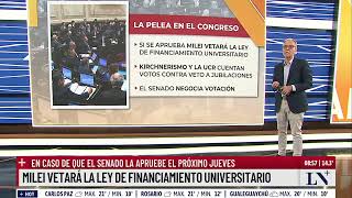 Milei vetará la ley de financiamiento universitario en caso de que el Senado la apruebe el jueves [upl. by Ariaic]