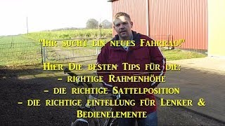 Teil 1 Sattelhöhe einstellen Lenker einstellen amp richtige Rahmenhöhe beim Fahrrad finden [upl. by Genevieve]