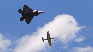 F22 RaptorP51 Mustang flyby [upl. by Allemat]