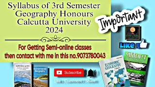 3rd Sem  Geography Hons Syllabus amp Books  BySagarika Nagcalcuttauniversity [upl. by Hoffman]