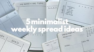 5 minimalist weekly spread ideas for your bullet journal [upl. by Clari]