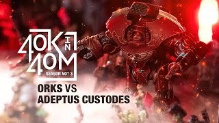 Adeptus Custodes vs Orks Returning Fan Favourites Face Off Warhammer 40k in 40 minutes [upl. by Asena181]