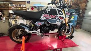 2022 grom LeoVince dual high mount lv10 exhaust Unboxing installation and making work on street [upl. by Aeki]