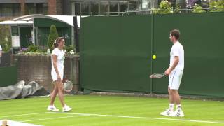 Wimbledon 2014 Murray Mauresmo Practice [upl. by Madea]