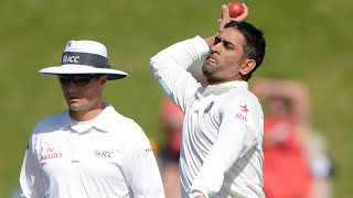 MS Dhoni Bowling Virat Kohli Wicket Keeping  BLACKCAPS v India  2nd Test Basin Reserve 2014 [upl. by Bernice973]