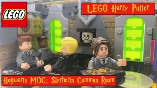 Slytherin Common Room LEGO Harry Potter Modular Hogwarts MOC [upl. by Kcirtapnaes]