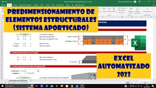 Predimensionamiento de ELEMENTOS ESTRUCTURALES  Sistema Aporticado  2023 [upl. by Stormie]