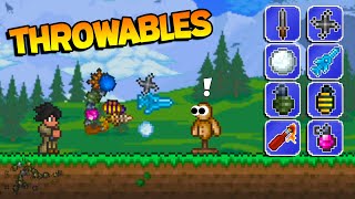 Terraria But EVERY Throwable Attacks At The Same Time [upl. by Daiz]