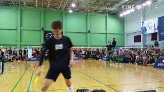 국가대표 시범경기 이용대 김사랑 vs 쿠키엔킷 신백철 [upl. by Aihsatsan]