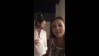 Angelique Boyer en Facebook con Sebastian Rulli Happy New Year 01012017 [upl. by Desirea]