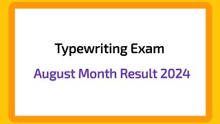 Typewriting Exam Result 2024 in Tamil  August Month Resulttypewritingexam result 2024 [upl. by Kippie]