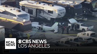 4 people injured when small plane crashes at during NHRA Finals at Pomona Dragstrip [upl. by Caterina]