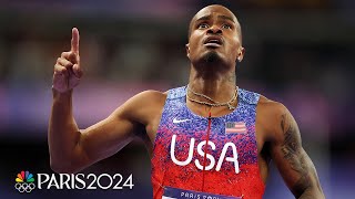 Quincy Hall finds another gear to come back and win men’s 400m  Paris Olympics  NBC Sports [upl. by Alegre318]