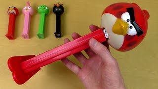 Gigantic Angry Birds PEZ Candy Roll Dispenser amp Surprise Eggs amp Fruit Gummies [upl. by Chapin]