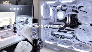 building my first PC 🤍 white aesthetic  lian li O11D mini rtx 3060 kraken z63 intel i5 [upl. by Brittnee]