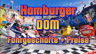 Hamburger DOM  Fahrgeschäfte  Preise 2023 Frühling [upl. by Dolley]