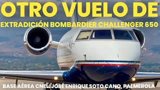 Bombardier Challenger 650 en la base Aérea Cnel Enrique Soto Cano Palmerola Honduras Extradición [upl. by Enileoj]