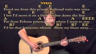 Folsom Prison Blues Johnny Cash Strum Guitar Cover Lesson with LyricsChords [upl. by Abbi]