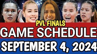 PVL FINALS GAME SCHEDULE SEPTEMBER 4 2024  PVL REIGNFORCE CONFERENCE 2024 pvlgamesschedule [upl. by Alvita]