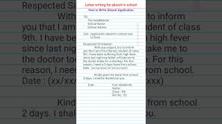 How to Write Absent Application  shorts ytshorts viralvideo education upsc application gk [upl. by Asial836]