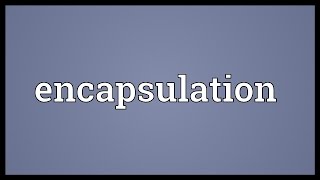 Encapsulation Meaning [upl. by Olethea]