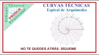 Curvas técnicas 1 ESPIRAL DE ARQUÍMEDES Dibujo técnico [upl. by Asinla693]