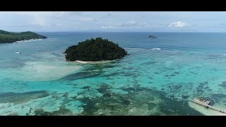 Seychelles Ste Anne Marine National Park  Moyenne island Drone views [upl. by Barna]