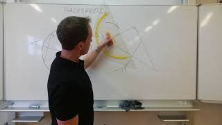 KONSTRUKTION des THALESKREIS Umkreis im rechtwinkeligen Dreieck  Anwendung 1 [upl. by Yrdua106]