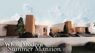 BLOXBURG White Modern Summer Mansion  NoGamepass  Speedbuild  Roblox Bloxburg [upl. by Anon352]