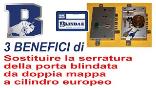 Sostituire serratura porta blindata da doppia mappa a cilindro europeo  Blindax Serrature Sicure [upl. by Bates]