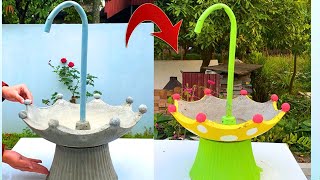 Beautiful and simple  Extremely unique umbrella shaped cement plant pot [upl. by Hpesoy]