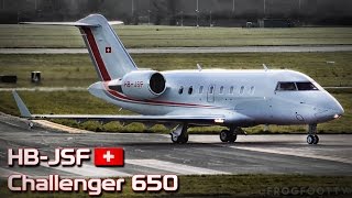 Swiss Bombardier Challenger 650 at RAF Northolt  HBJSF [upl. by Katharina]