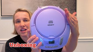 Unboxing and review of the Radio CD Player with Bluetooth FM Radio USB MP3 Playback Portable [upl. by Kimber589]