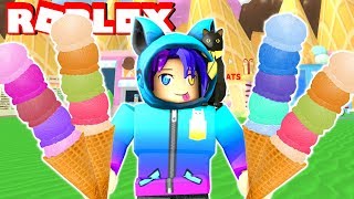 EATING ALL THE ICECREAM Dont Tell Wengie Roblox Ice Cream Simulator [upl. by Naimaj]