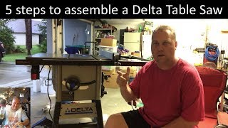 5 steps to assemble a Delta Table Saw [upl. by Weisburgh818]