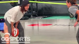 Aubrey Plaza hoopin after the WNBAFinals [upl. by Kellsie869]