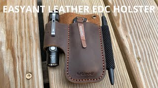 Easyant EDC Leather SheathHolster Review COMPACT and EASY way to carry your gear [upl. by Flosser]