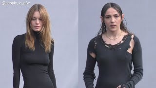 Camille Rowe amp Garance Marillier  Balenciaga Fall Winter 20242025 fashion show in Paris  030324 [upl. by Kooima595]