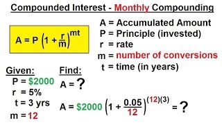 Business Math  Finance Math 4 of 30 Compound Interest  Monthly Compounding [upl. by Cirred190]