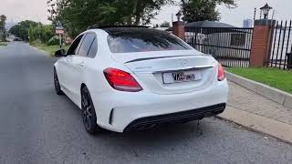 Mercedes C43 AMG W205  Downpipe exhaust sound [upl. by Odeen321]