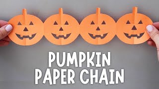 DIY Halloween Pumpkin Paper Chain  Easy Halloween Paper Crafts 🎃 [upl. by Oigres]