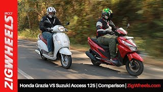 Honda Grazia VS Suzuki Access 125  Comparison Review  ZigWheelscom [upl. by Nollad]