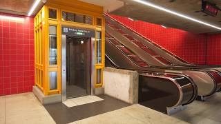 Sweden Stockholm Norsborg subway station Metro 1X elevator 1X inclined elevator [upl. by Delwin197]