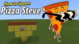 How to Spawn PIZZA STEVE  Minecraft PE [upl. by Nerissa]