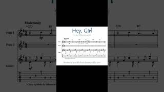 Hey Girl Short two flutes and guitar musicsheet [upl. by Corneille266]